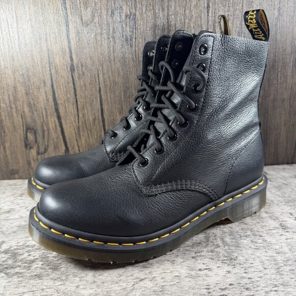 Doc Dr. Martens 1460 Pascal Women's Size 8 Boots Black Soft Leather - Picture 2 of 10